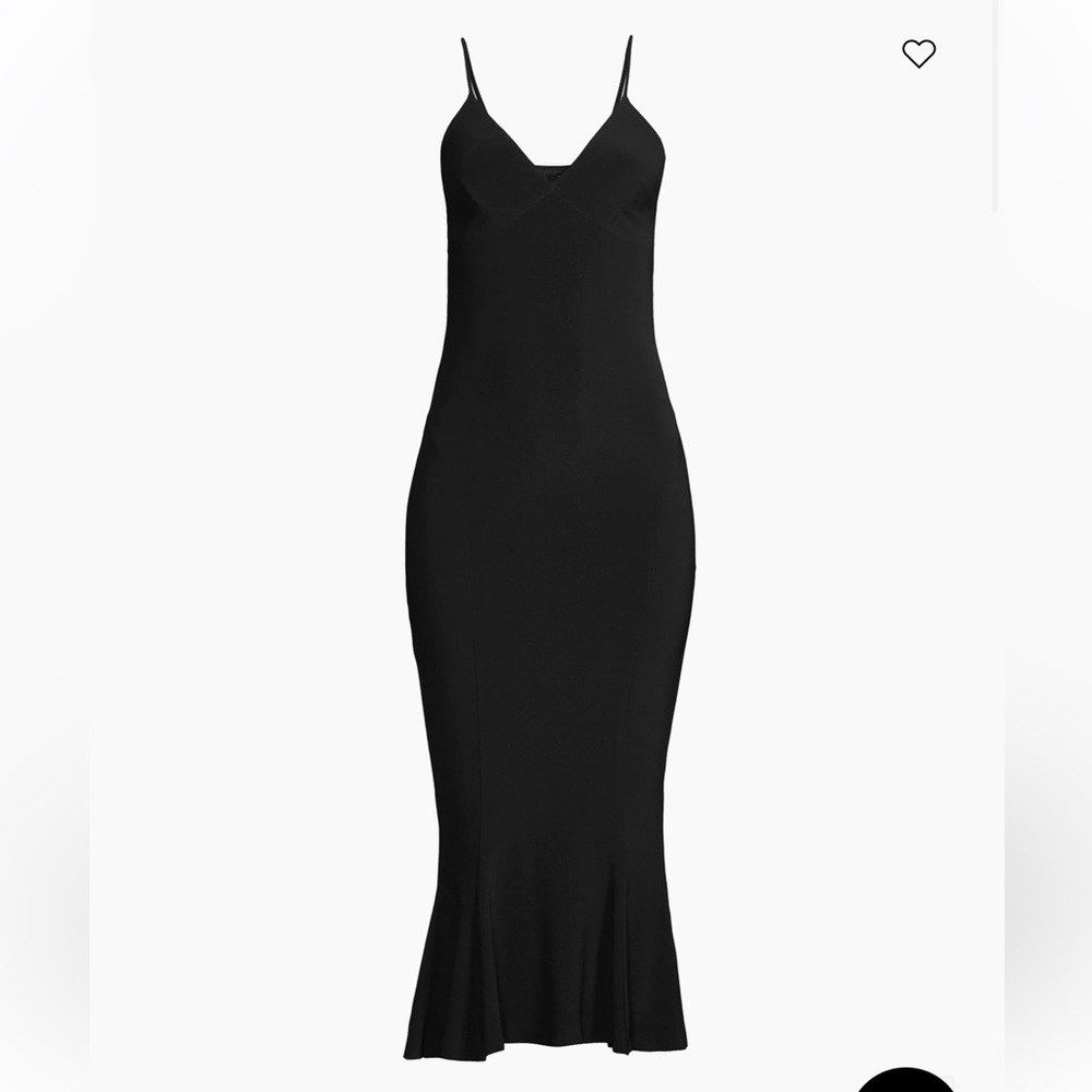 Black Norma Kamali fishtail slip dress. New!